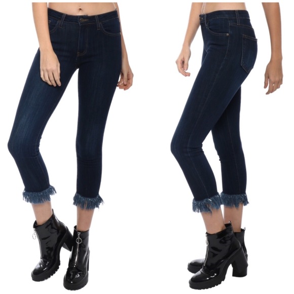 cropped black denim jeans